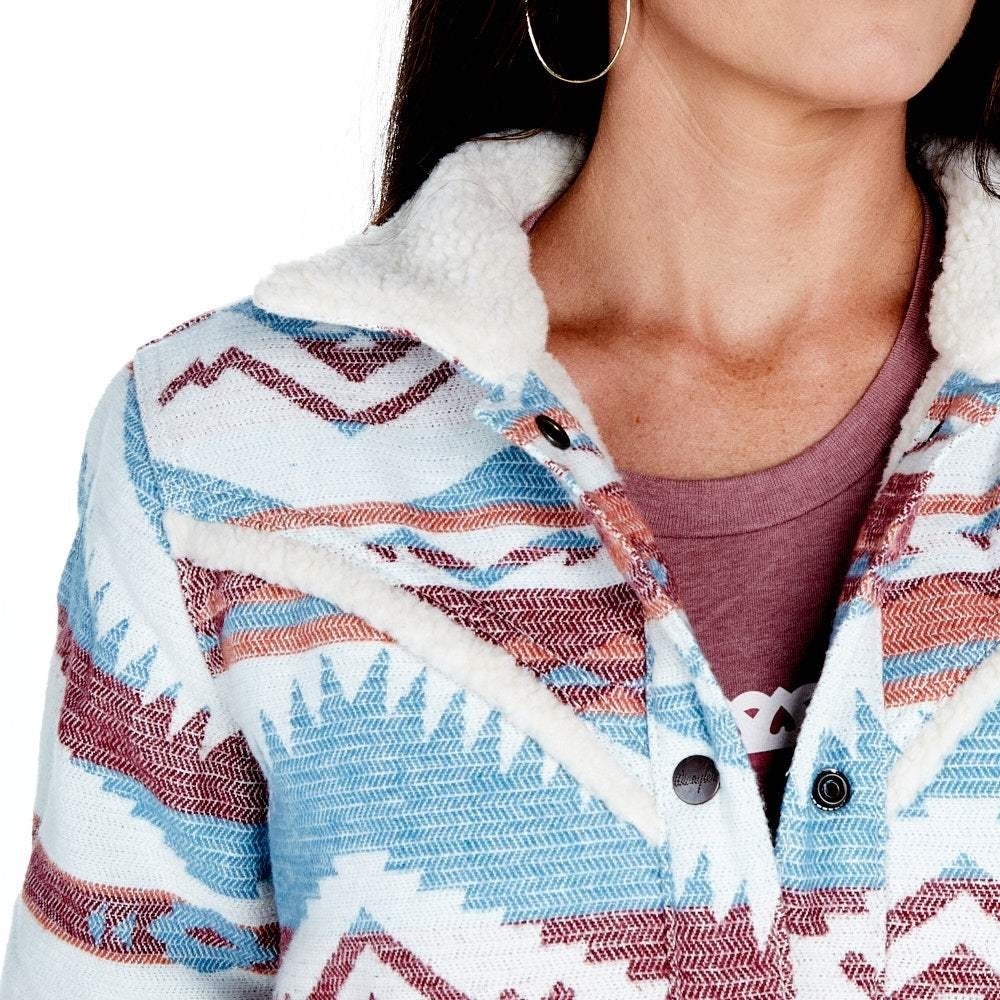 Wrangler Retro Sherpa Lined Western Jacquard Jacket Women’s XL - Picture 2 of 5